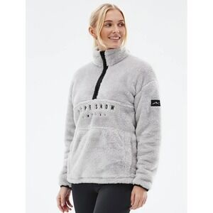 Dope Snow MMIX‎ Jacket Women's Small S Grey Pile Fleece 1/2 Zip Pullover Sweater